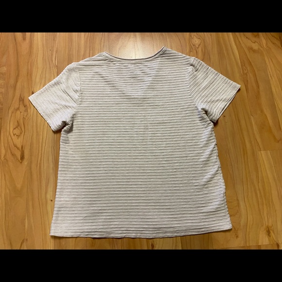 Women’s Natural Reflections Off White Ribbed Short Sleeve Shirt M - Picture 6 of 8